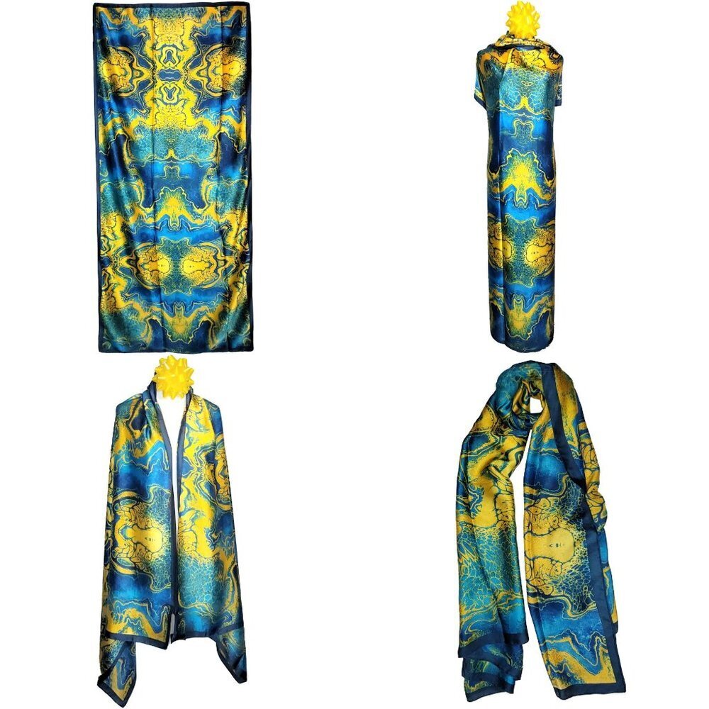 NWT Soft Long Rectangle Scarf Shawl Wrap 35"x70" Silk Feeling 100% 02841